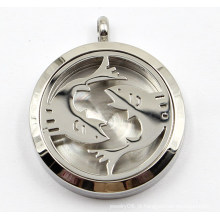 Dia 30mm Pisces Aço Inoxidável Perfume Diffuser Locket Pingente